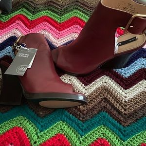 Boho styled wedged heels.